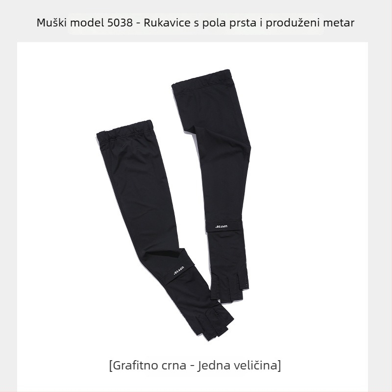 Rukavice za UV zaštitu - dizajn s pola prsta, prozračne ledeno svilenkaste vlakna, brzo sušenje, protuklizne, kompatibilne s dodirnim zaslonom