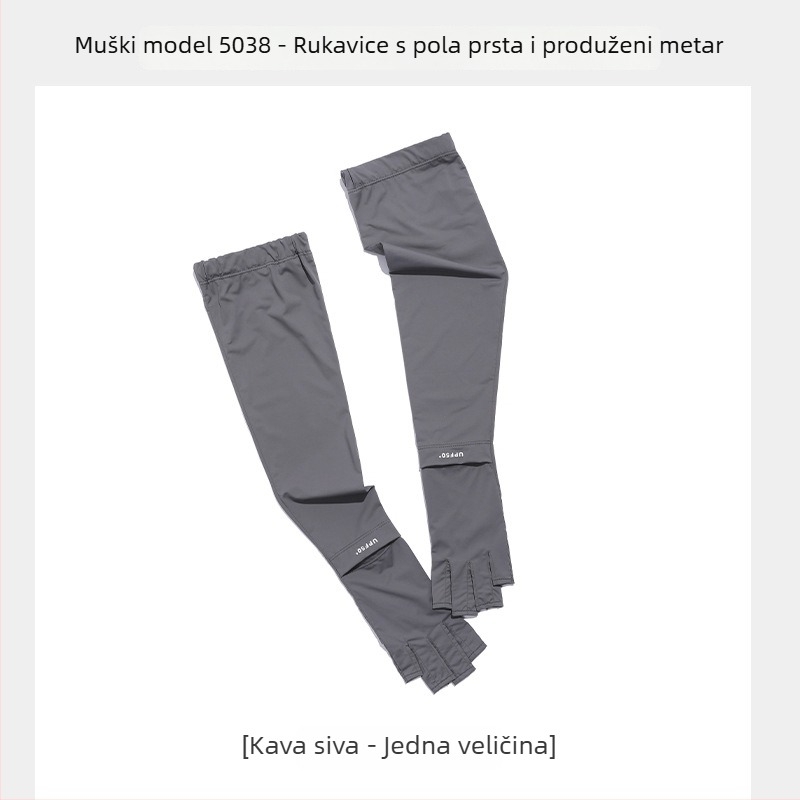 Rukavice za UV zaštitu - dizajn s pola prsta, prozračne ledeno svilenkaste vlakna, brzo sušenje, protuklizne, kompatibilne s dodirnim zaslonom