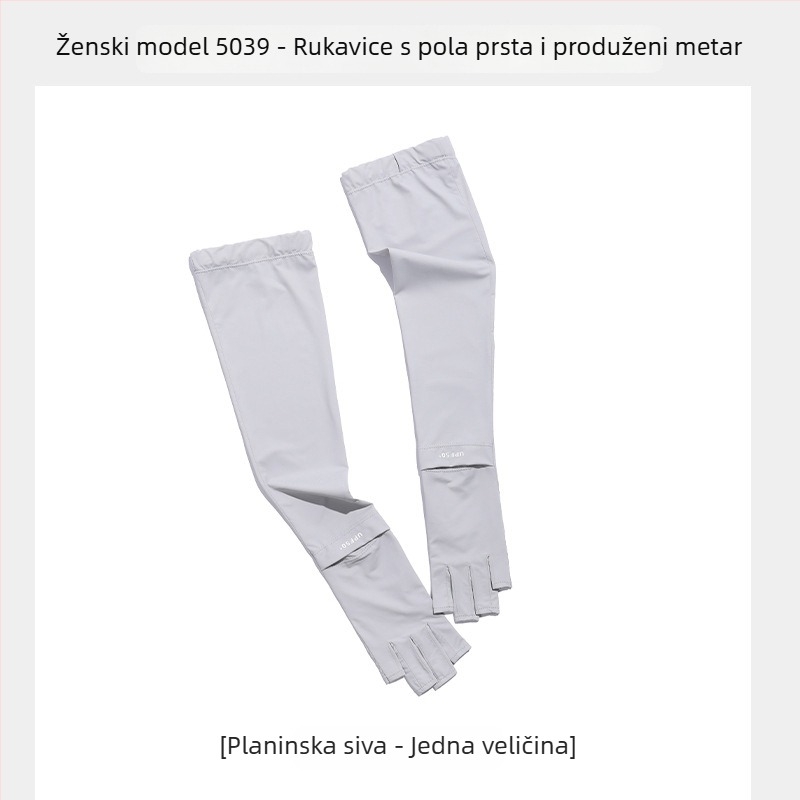 Rukavice za UV zaštitu - dizajn s pola prsta, prozračne ledeno svilenkaste vlakna, brzo sušenje, protuklizne, kompatibilne s dodirnim zaslonom