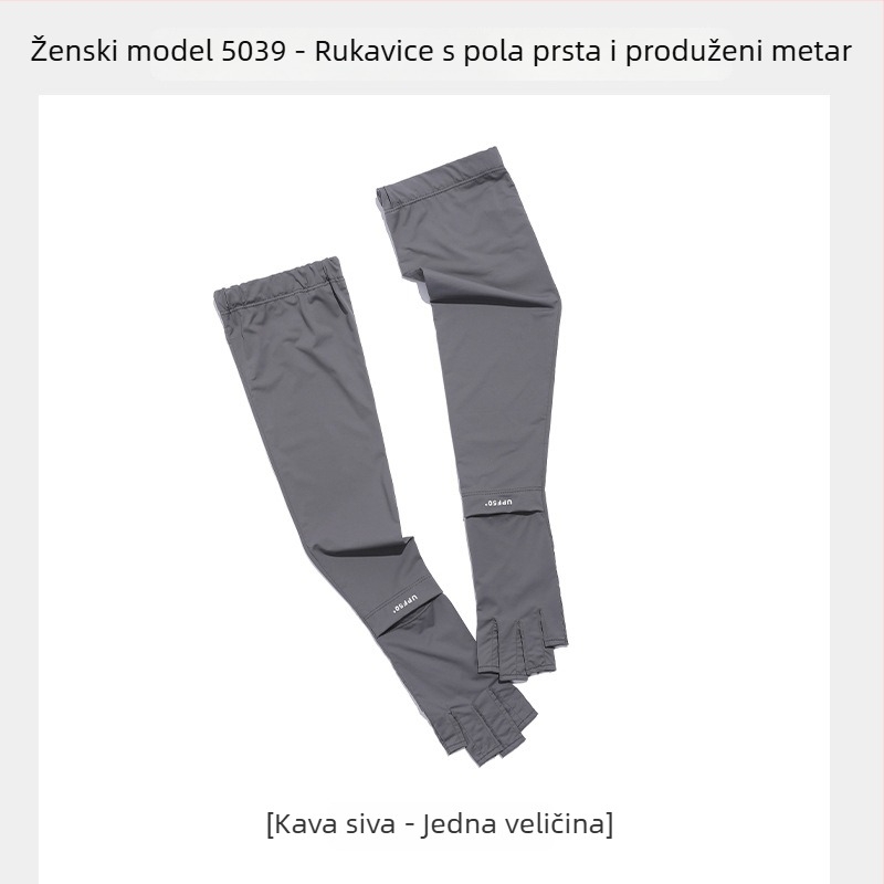 Rukavice za UV zaštitu - dizajn s pola prsta, prozračne ledeno svilenkaste vlakna, brzo sušenje, protuklizne, kompatibilne s dodirnim zaslonom