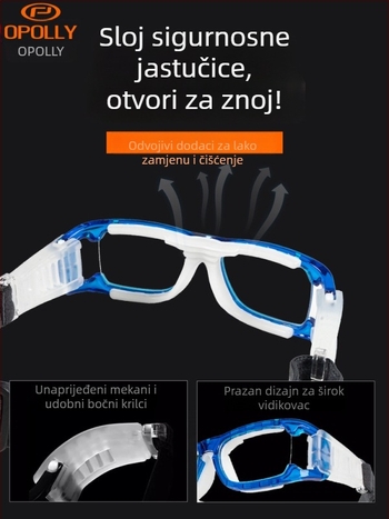 OPOLLY L006 Sportske naočale za miopiju, PC okvir, unisex, izmjenjive leće, uklonjive ručke