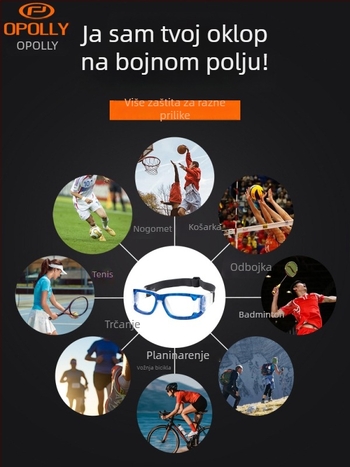 OPOLLY L006 Sportske naočale za miopiju, PC okvir, unisex, izmjenjive leće, uklonjive ručke