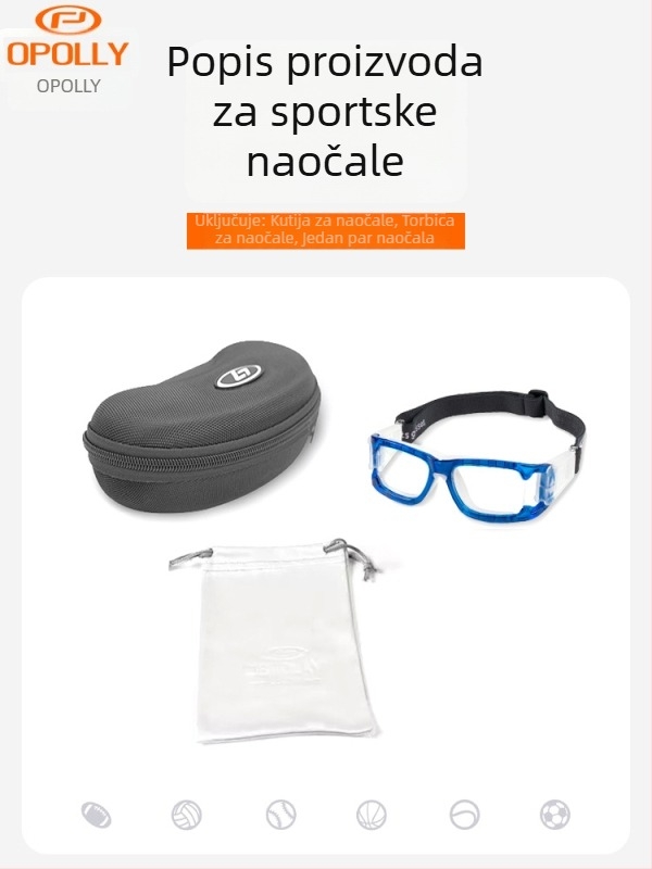 OPOLLY L006 Sportske naočale za miopiju, PC okvir, unisex, izmjenjive leće, uklonjive ručke