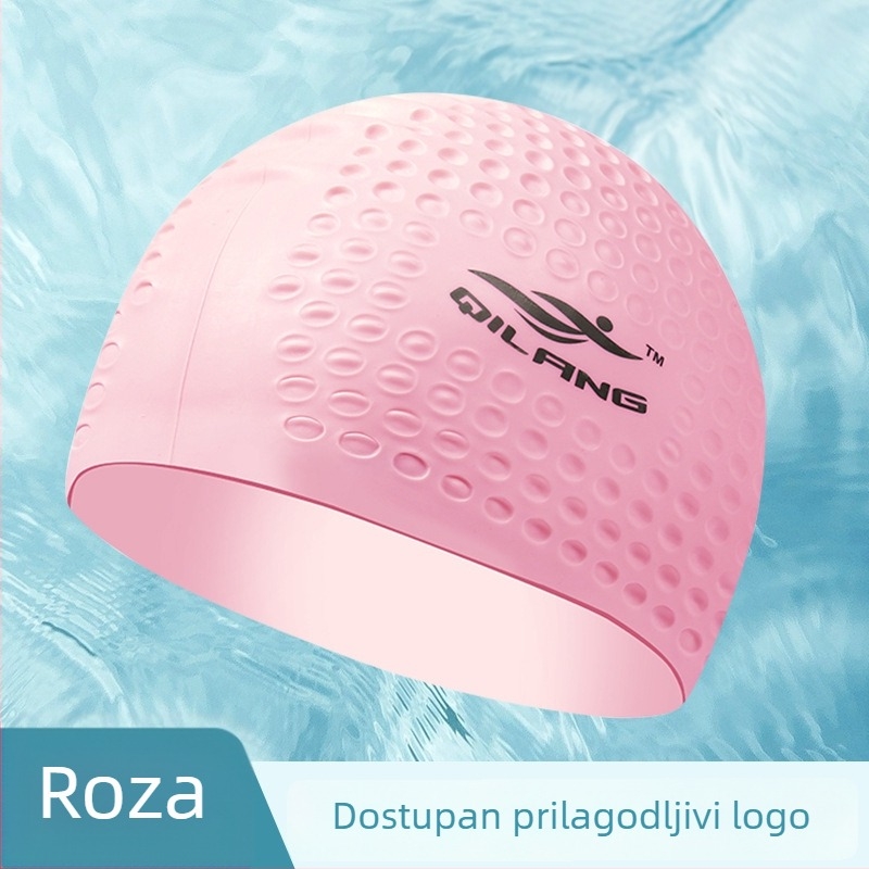 Silikonska kapa za plivanje, unisex, čvrst uzorak, zaštita ušiju, vodootporna, s prilagođenim logotipom