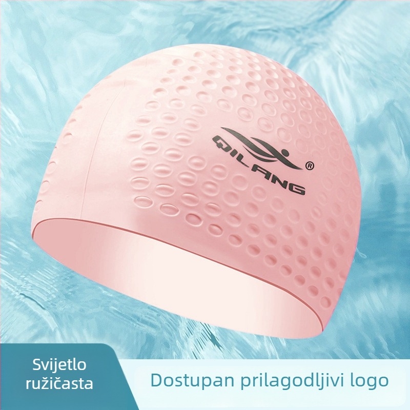 Silikonska kapa za plivanje, unisex, čvrst uzorak, zaštita ušiju, vodootporna, s prilagođenim logotipom