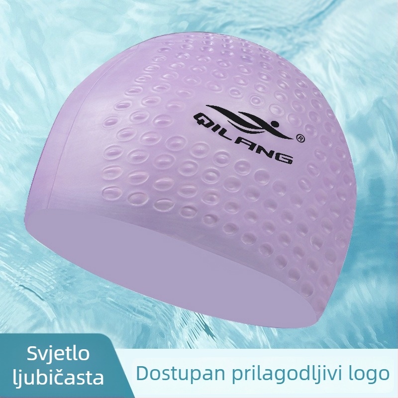Silikonska kapa za plivanje, unisex, čvrst uzorak, zaštita ušiju, vodootporna, s prilagođenim logotipom