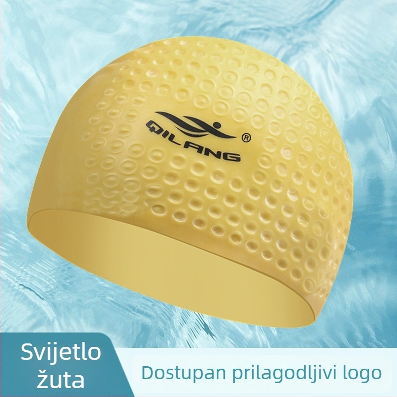 Silikonska kapa za plivanje, unisex, čvrst uzorak, zaštita ušiju, vodootporna, s prilagođenim logotipom