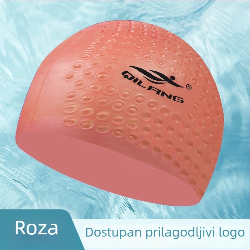 Silikonska kapa za plivanje, unisex, čvrst uzorak, zaštita ušiju, vodootporna, s prilagođenim logotipom