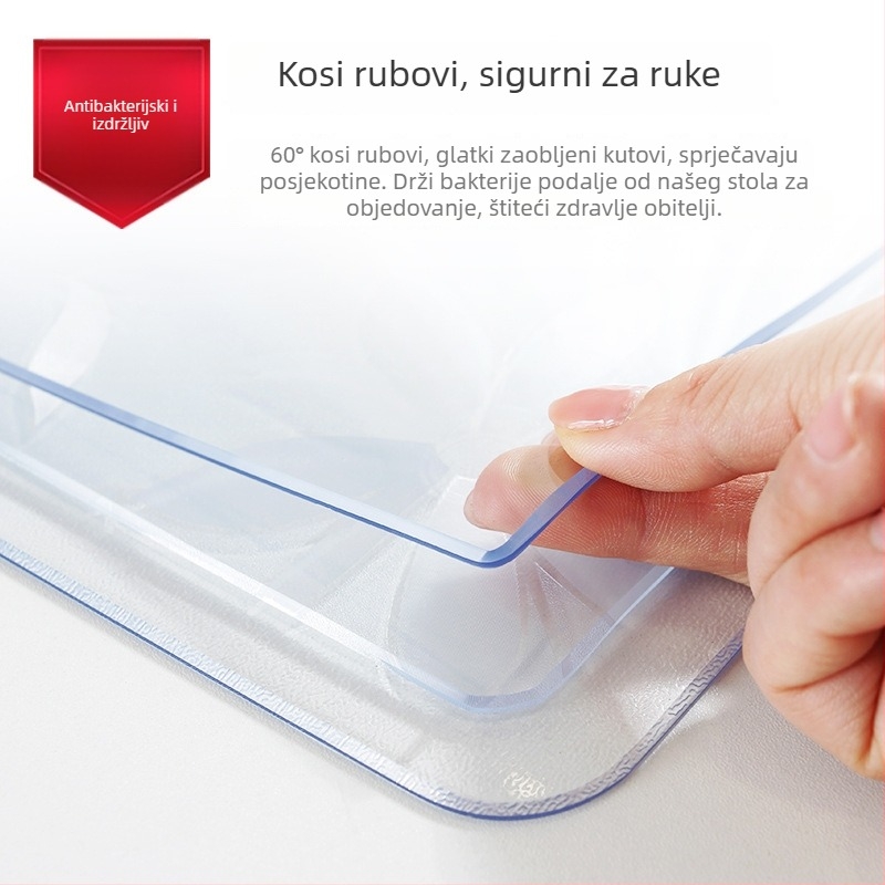 Prozirna PVC podloga za stol, vodootporna, otporna na toplinu i ulja, protuklizna, lako se čisti