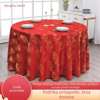 Hotelska okrugla stolnjak od poliestera, vodootporan i otporan na ulje, debeli Jacquard