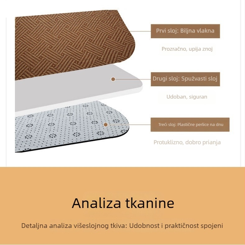 Pleteni tatami tepih od slame, kvadratnog oblika, prugastog uzorka; pogodan za studijsku sobu, balkon ili druge prostore; usisavanje.
