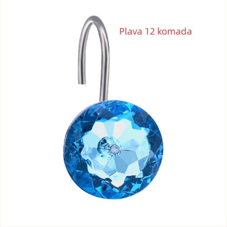 Akrilni kukica za zavjesu tuša, jednostavna kuka, moderan minimalistički stil, paket od 12 komada