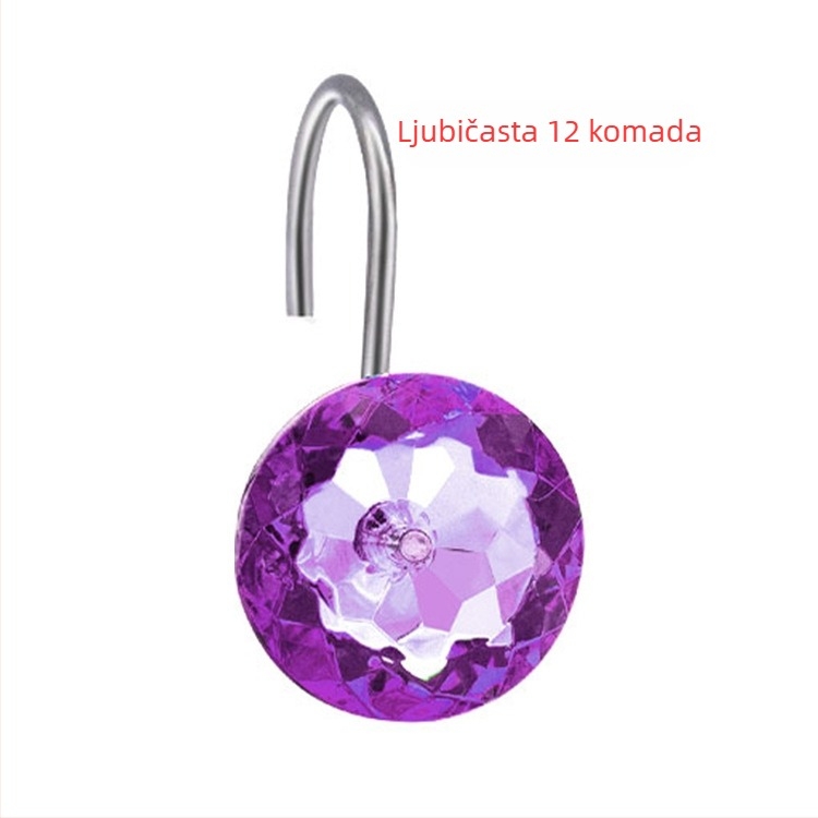 Akrilni kukica za zavjesu tuša, jednostavna kuka, moderan minimalistički stil, paket od 12 komada