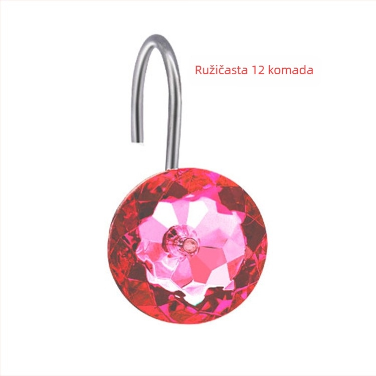 Akrilni kukica za zavjesu tuša, jednostavna kuka, moderan minimalistički stil, paket od 12 komada