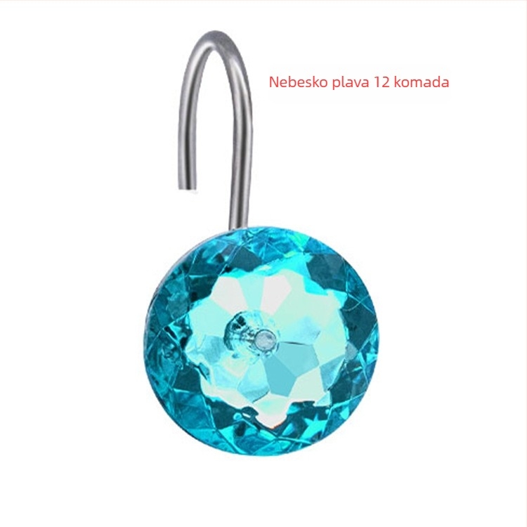 Akrilni kukica za zavjesu tuša, jednostavna kuka, moderan minimalistički stil, paket od 12 komada