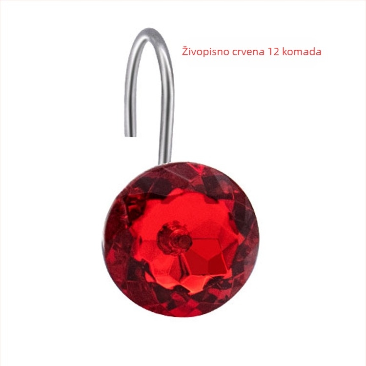 Akrilni kukica za zavjesu tuša, jednostavna kuka, moderan minimalistički stil, paket od 12 komada