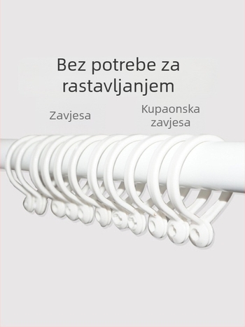 Plastični prstenovi za zavjese za rimske šipke – moderni minimalistički stil