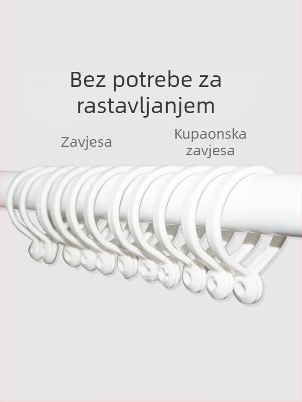 Plastični prstenovi za zavjese za rimske šipke – moderni minimalistički stil