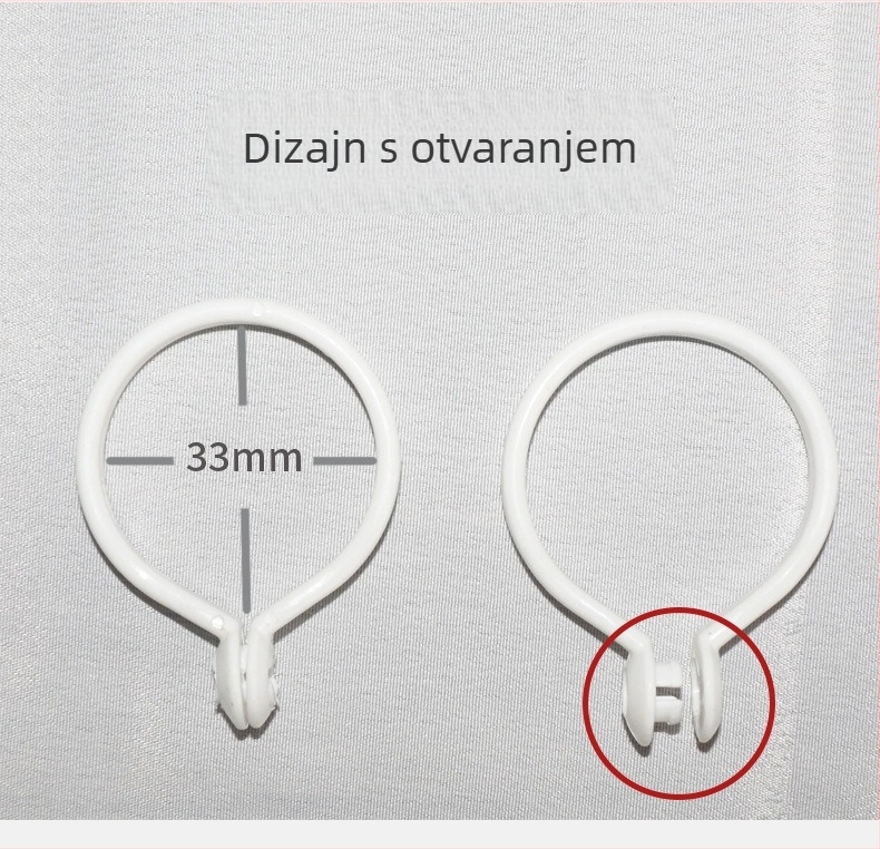 Plastični prstenovi za zavjese za rimske šipke – moderni minimalistički stil