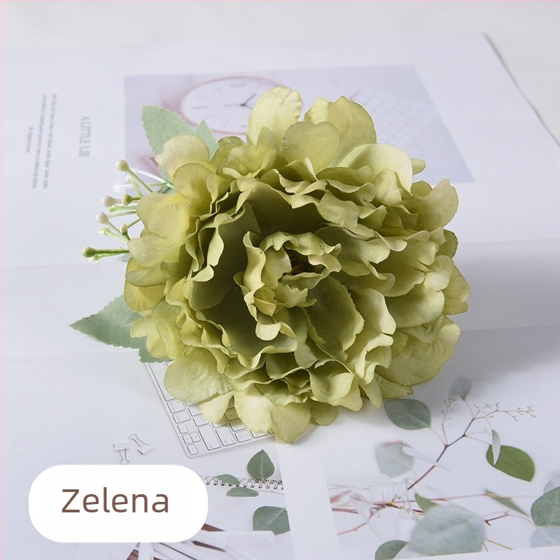 Nordijski stil klipsa za zavjese s umjetnim božurom — elegantan minimalistički dekor za svadbenu sobu