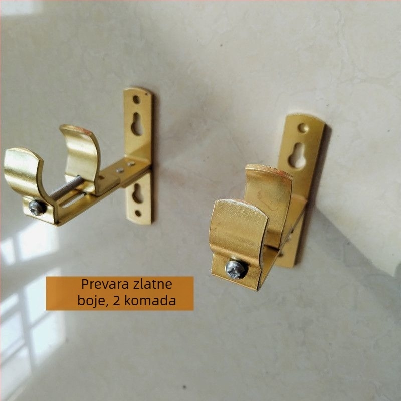 Željezni držač za zavjese, zidni, prilagodljiv, gornje i bočno postavljanje