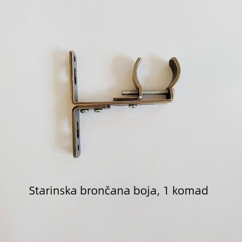 Željezni držač za zavjese, zidni, prilagodljiv, gornje i bočno postavljanje