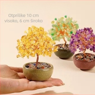 Kristalno stablo citrina – kineskog stila, kartonsko pakiranje, pogodno za darove (Materijal: citrin; Kategorija: kristalno stablo; Stil: kineskog stila; Pakiranje: karton)
