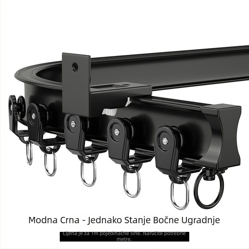 Šina za zavjese od aluminijske legure, lukova oblika, kutni balkon U- i L-oblik, ručno savijena, deblja, za zavjese za vješanje, model 5028, stil luksuza.