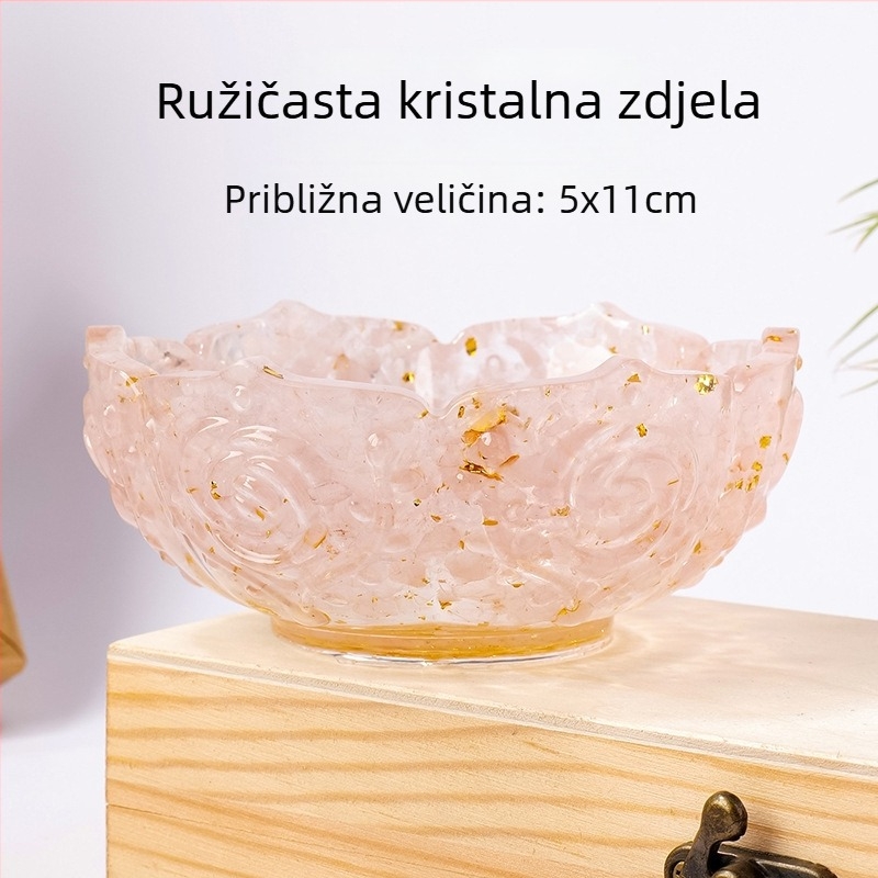 Prirodna kristalna posuda u obliku lotosa, kutija za nakit i dekorativni predmet za odlaganje