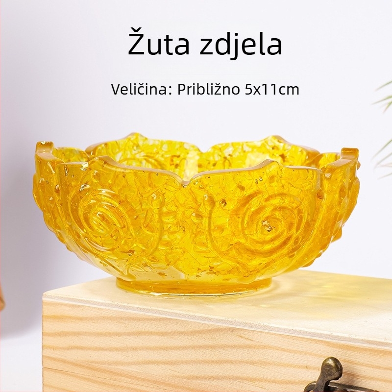 Prirodna kristalna posuda u obliku lotosa, kutija za nakit i dekorativni predmet za odlaganje