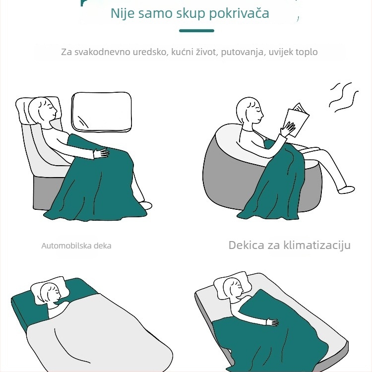 Jednokratna deka za kratki odmor - za uredske kauče i putovanja, vunena frotirana deka, jedinstveni uzorak, univerzalni stil, vrhunska kvaliteta