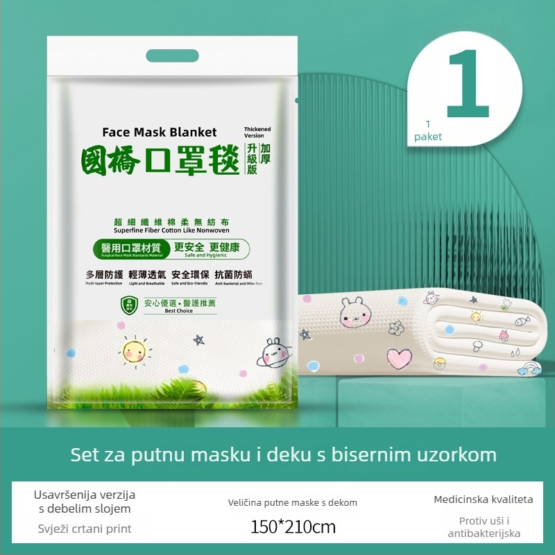 Jednokratna deka za kratki odmor - za uredske kauče i putovanja, vunena frotirana deka, jedinstveni uzorak, univerzalni stil, vrhunska kvaliteta
