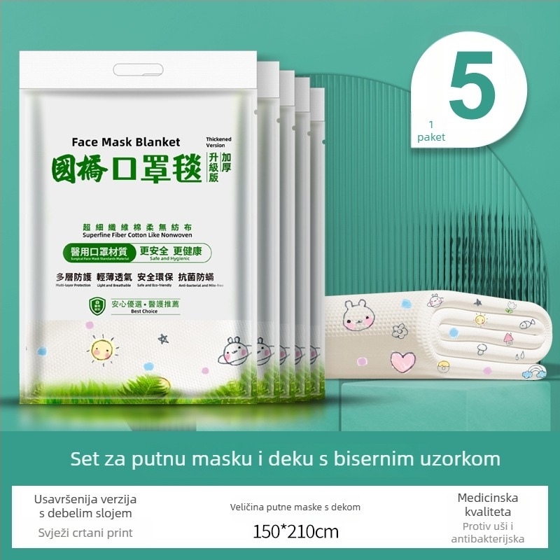 Jednokratna deka za kratki odmor - za uredske kauče i putovanja, vunena frotirana deka, jedinstveni uzorak, univerzalni stil, vrhunska kvaliteta