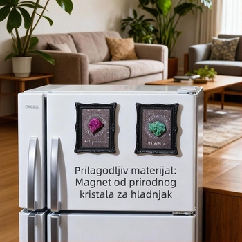 Kristalni geod magnetski ukras – magnetski za hladnjak i stolni okvir za fotografije, Runke