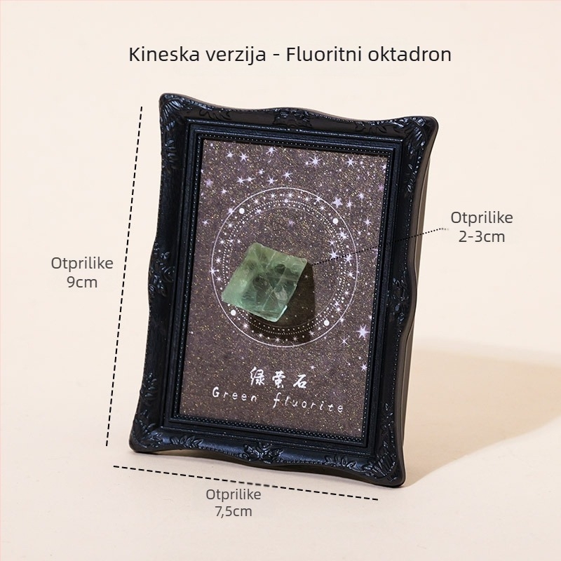 Kristalni geod magnetski ukras – magnetski za hladnjak i stolni okvir za fotografije, Runke