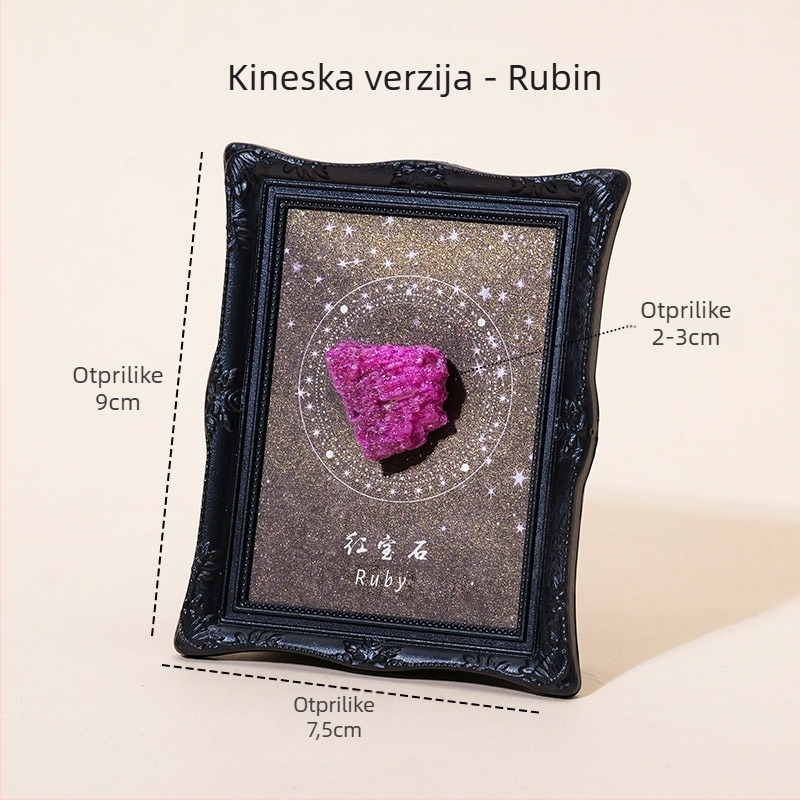 Kristalni geod magnetski ukras – magnetski za hladnjak i stolni okvir za fotografije, Runke