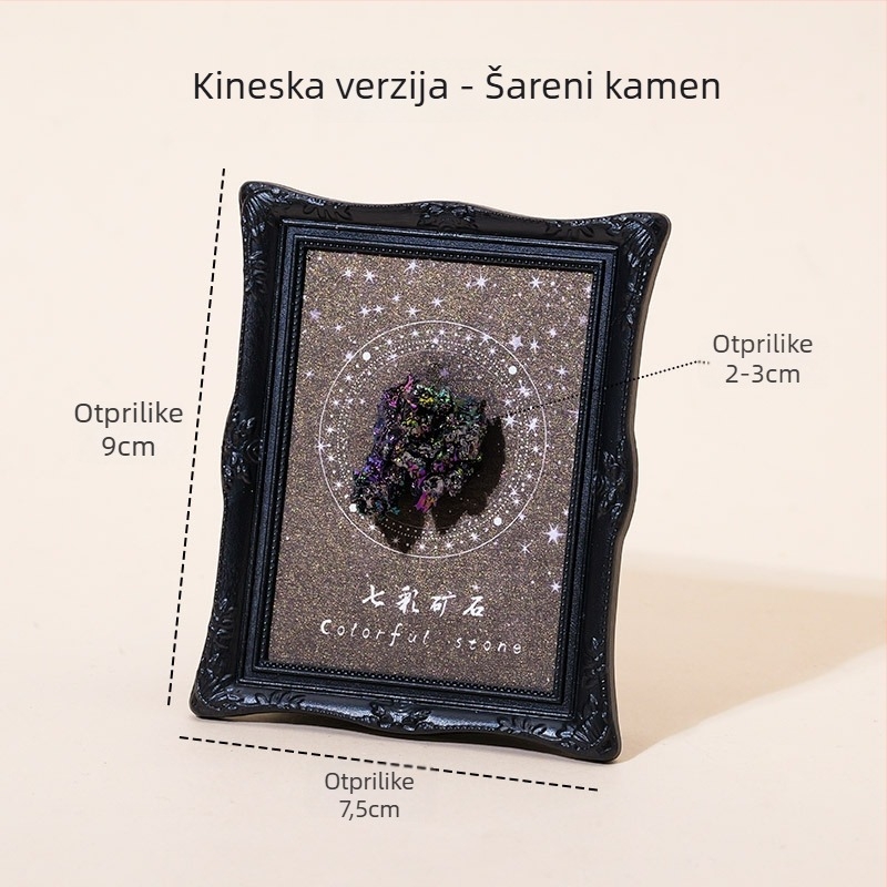 Kristalni geod magnetski ukras – magnetski za hladnjak i stolni okvir za fotografije, Runke