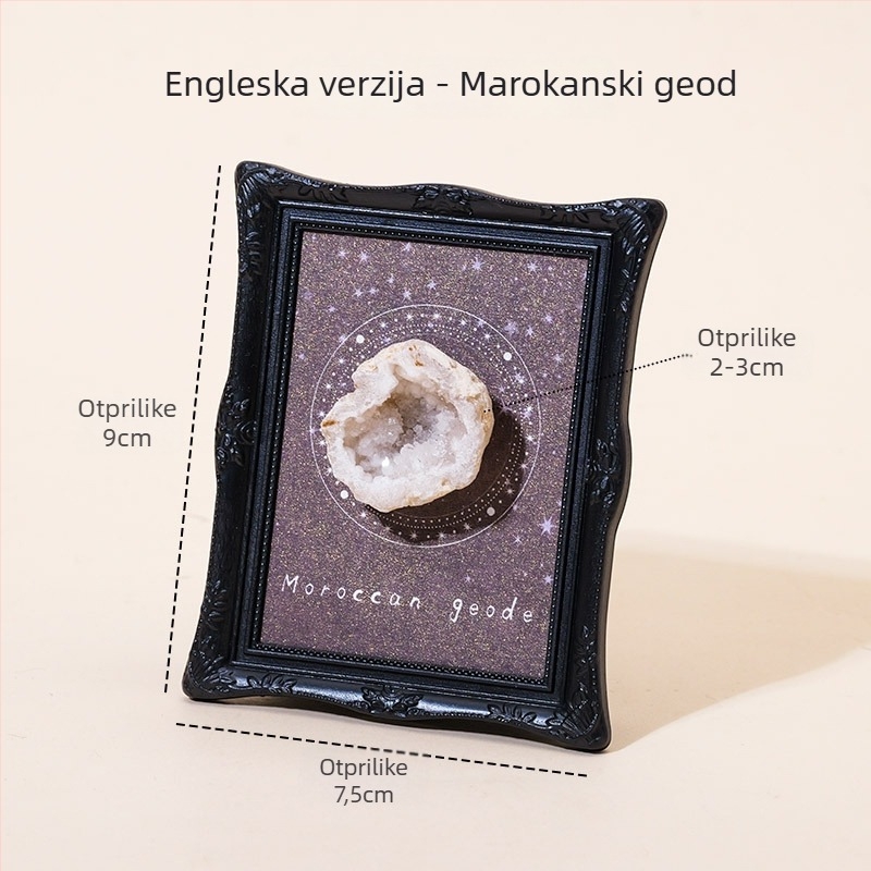 Kristalni geod magnetski ukras – magnetski za hladnjak i stolni okvir za fotografije, Runke