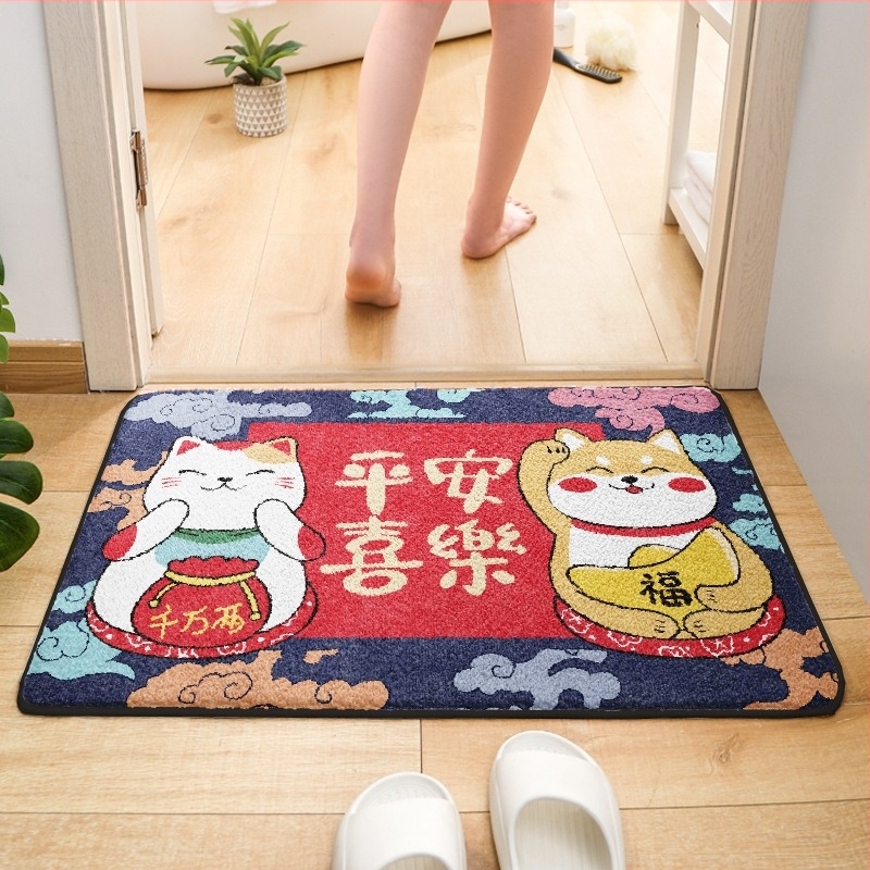 Kupaonski tepih od poliester vlakana, četvrtastog oblika, crtani motiv, strojno pranje, za kupaonicu