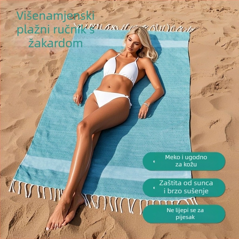 Poliesterski turski ručnik za kupanje i plažu, 21 vlakana, 300–400 g