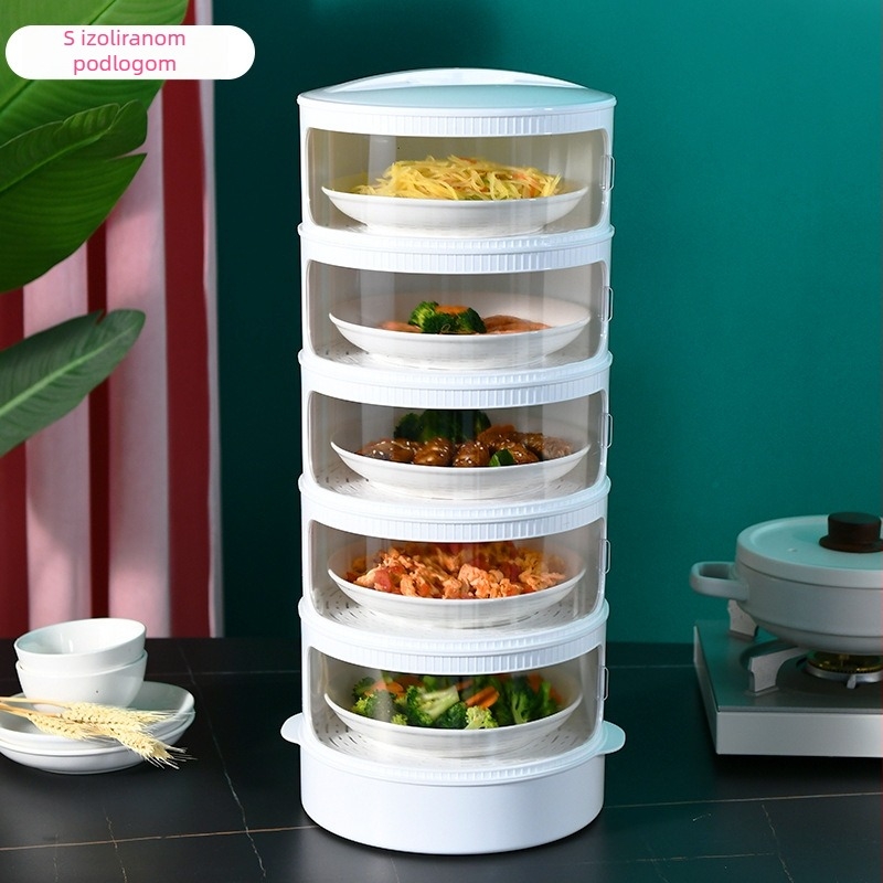 Shengleju Izolirani plastični poklopac za hranu s električnim grijanjem, više-slojni klizni poklopac za ostatke, inteligentno zadržavanje topline