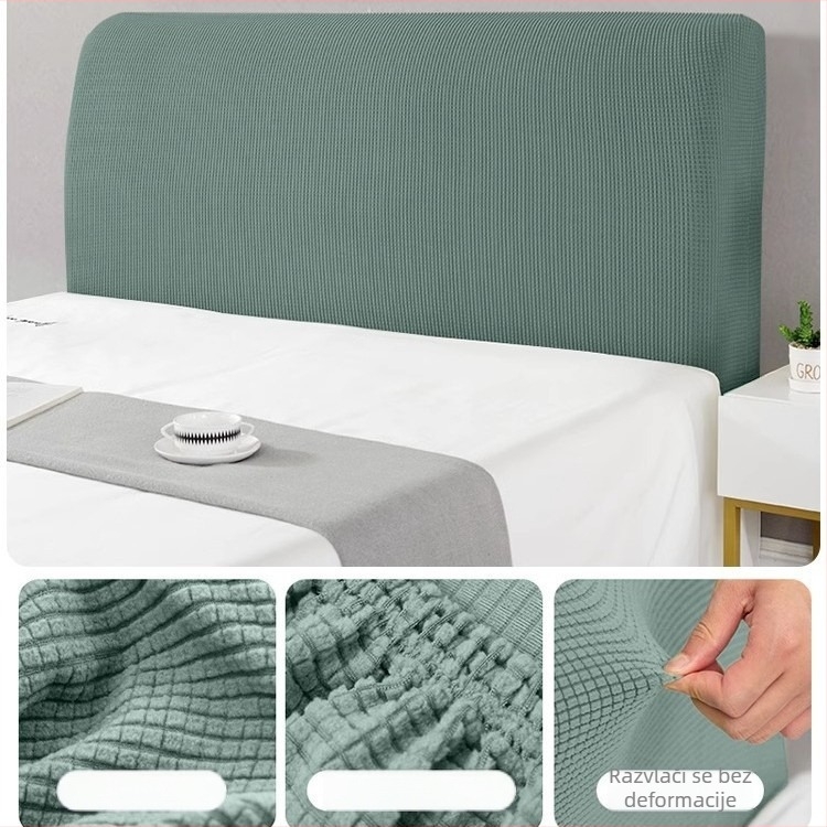 Navlaka za naslon kreveta, mekano podstavljena, elastična univerzalna prilagodba, poliester, otporna na prašinu