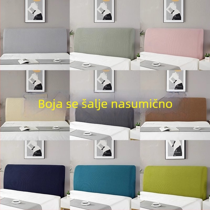 Navlaka za naslon kreveta, mekano podstavljena, elastična univerzalna prilagodba, poliester, otporna na prašinu