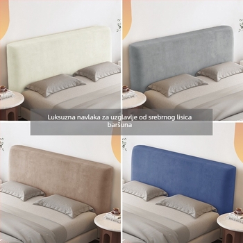 Velúr navlaka za stražnji dio kreveta od drvenog okvira, s elastičnim, pojačanim preklopom, potpuno pokrivena, mekano podstavljeno stražnje