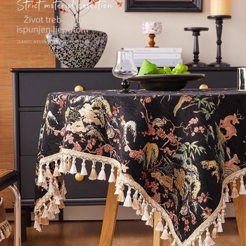 Stolnjak s vezom, materijal od tkanine, moderan kineski stil, uzorak biljaka i cvijeća