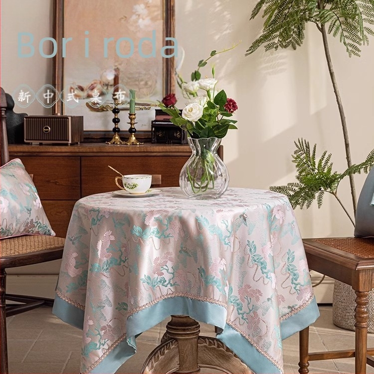 Stolnjak s vezom, materijal od tkanine, moderan kineski stil, uzorak biljaka i cvijeća