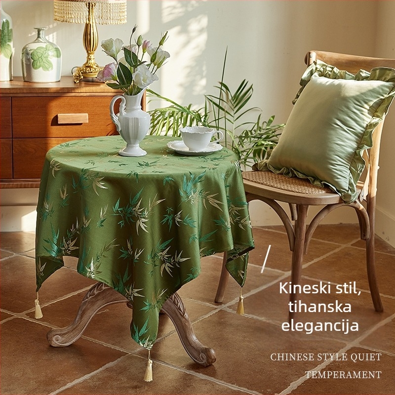 Stolnjak s vezom, materijal od tkanine, moderan kineski stil, uzorak biljaka i cvijeća