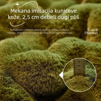 Jastuk za kauč od zajčje dlake, pliš, protuklizna podloga; zimska debla verzija; 2023 novi model; potpuno pokrivanje kožnog kauča