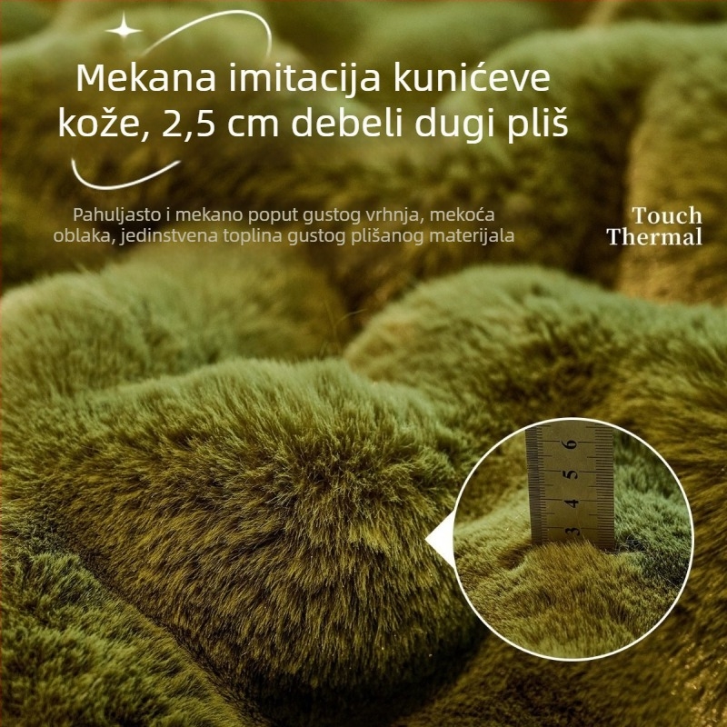 Jastuk za kauč od zajčje dlake, pliš, protuklizna podloga; zimska debla verzija; 2023 novi model; potpuno pokrivanje kožnog kauča