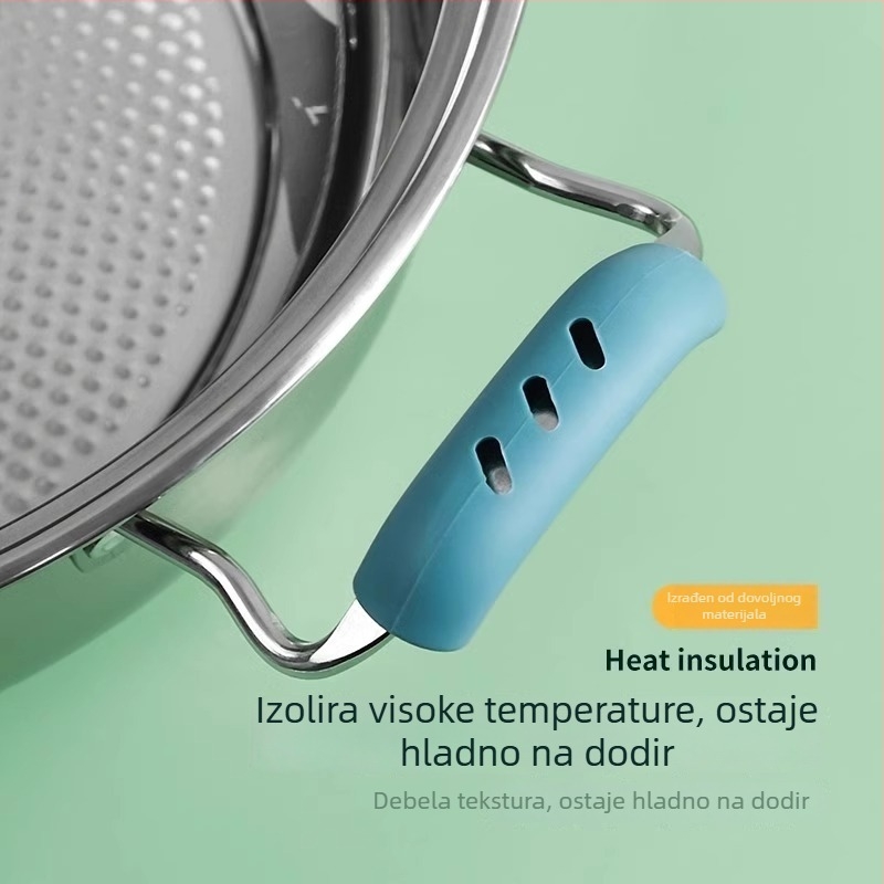 Silikonsko kućište za ručku lonca, zaštita od opeklina i toplinske izolacije, univerzalna prilagodba za lonce i wokove